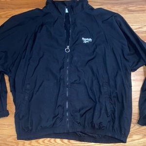 Black vintage reebok windbreaker/jacket